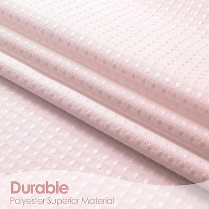 MitoVilla Extra Long Shower Curtain 72 x 84, Pink Ombre 84 inch XL Waffle Fabric Shower Curtains for Modern Luxury Bathroom Decor, Waffle Weave Textured 180GSM Weighted Shower Curtain 84 inch