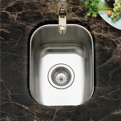 Houzer Club Stainless Steel Kitchen Bar & Prep Sink: 13 Inch Undermount Small Sink with Strainer & Bottom Grid, Durable & Versatile, Essential for Home & Apartment: CS-1307-C