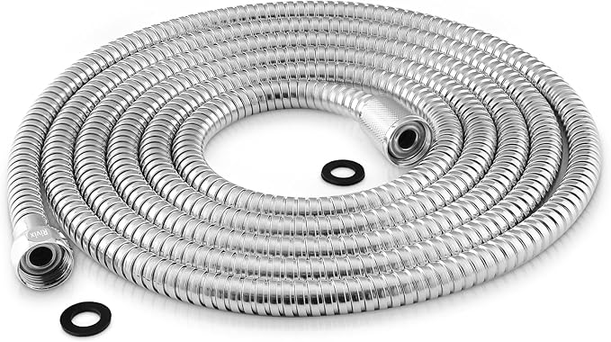 Shower Hose 118 Inch Extra Long Stainless Steel Shower Hose - Flexible & Wear-Resistant with Chrome-Plated Nut & Insert