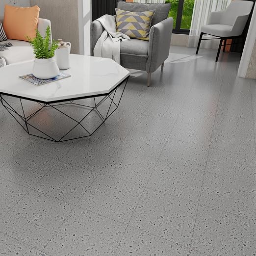 Peel and Stick Floor Tile 30-Pack 12 x 12 inch,Self-Adhesive Waterproof Vinyl Flooring Plank for Bathroom,Kitchen, Dining Room, Bedrooms, Cover 30 Sq. Ft,Modern Terrazzo
