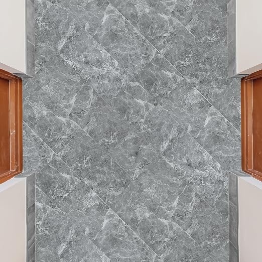 Art3dwallpanels Peel and Stick Floor Tile 30-Pack 12x12 inch Grey Marble | Self Adhesive, Waterproof Vinyl Flooring, Marble Pattern, for Kitchen, Dining Room, Bedrooms, Cover 30 Sq. Ft