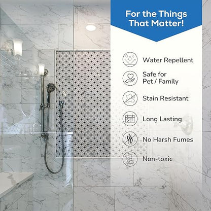 Grout Sealer (1 Qt): Professional-Grade Impregnator Sealant for Shower Tile Grout and Backsplash - Long-Lasting with Fast-Drying Formula