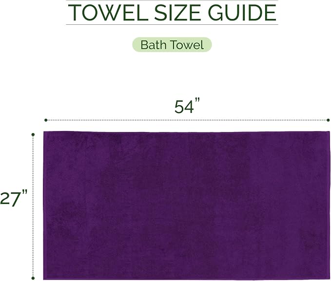 Elegant Comfort 100% Turkish Cotton Corduroy Ribbed Luxury Soft 2 Pack Bath Towels 27 x 54 Inch - Ultra Plush, Absorbent, Quick Dry, Hotel Spa Quality Towels for Bathroom Essentials, Purple