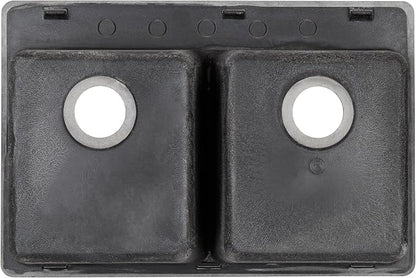 Signature Hardware 447672 Totten 33" Drop In or Undermount 50/50 Double Basin Granite Composite Kitchen Sink | Drop In / Undermount, Granite Composite, Black - White
