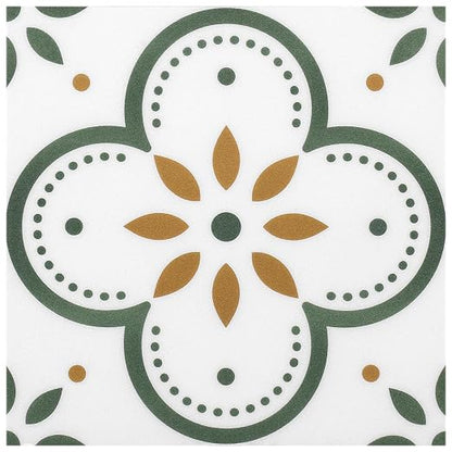 Peel & Stick Floor Tiles Self Adhesive Vinyl Flooring for Kitchen Bathroom Laundry Room Pet House Fireplace 20 Sheets 8"x8" Removable Floor Stickers Home Decor DIY (Green)