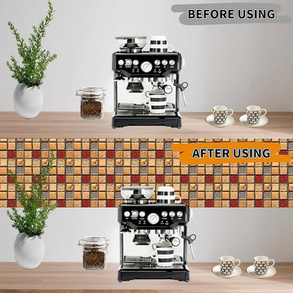 24Pcs Peel and Stick Tile Stickers for Kitchen Bathroom Backsplash Waterproof Traditional Design Wall Decals Easy to Apply DIY Home Decor (Style C, 6 x 6 Inch)