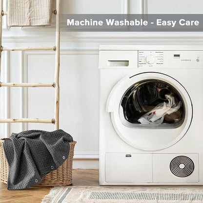 Madison Park Arbor Waffle Extra Wide Shower Curtain, 108 x 72, Charcoal | Adds Privacy, Machine Washable, Farmhouse, OEKO-TEX Certified Bathroom Curtain, 3M Scotchgard Moisture Management