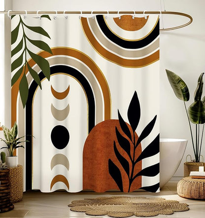 Shower Curtain for Bathroom Stall Boho Modern Cute Aesthetic Decorative Girly Waterproof Unique Art Boho Girls Chic Print Design Teen Pretty Women Cortinas de Baño Bathtub 72 x72 Inch