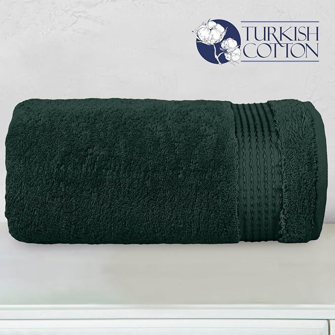 Elegant Comfort Premium Super Soft Highly Absorbent 1 Piece Oversized Bath Sheets - 40" x 80" inch, Luxurious Hotel Spa Quality 100% Turkish Cotton Extra Large Bath Towels for Adults, Hunter Green