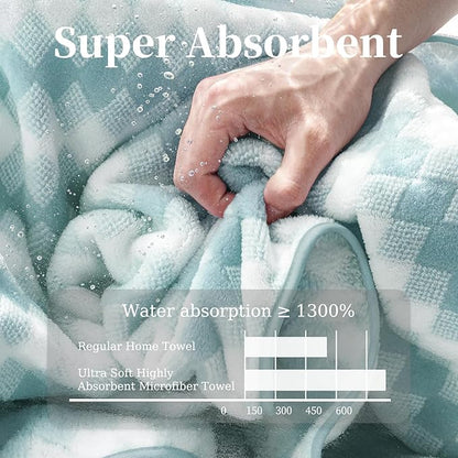 4 Piece Bath Towel Set Oversized Bath Sheet 35"x70" Bathroom Towel Extra Large Towel Set Soft Highly Absorbent & Quick Dry Premium Bath Sheet for Bathroom 600GSM Shower Towel Spa Gym Hotel,Aqua