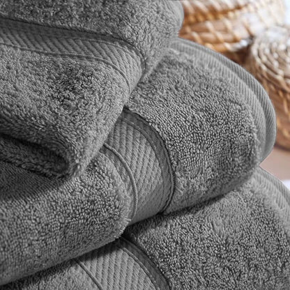 SUPERIOR Egyptian Cotton Ultra Plush & Absorbent, 3 Piece Set, Charcoal | Quick Dry, Soft Luxury Towel Set, Bath Essentials, Guest Bath, Spa, 1 Bath, 1 Hand, 1 Face Towels, Madeline Towels
