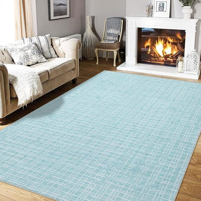 Washable Rugs 10x13 Rug for Living Room Modern Bedroom Rug Aesthetic Green Large Area Rug Non Slip Throw Rugs Soft Low Pile Stain Resistant Carpet for Dining Room 10'x13' Mint Green