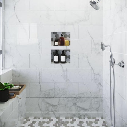 Shower Niche, Shower Niche Insert Tile Ready, 12x20 (13x21), Prefab Box | Houseables Recessed Bathroom Storage, Shelf Insert, Built In Wall Cubby, Recessed Shampoo Caddy, Inset Shelves, Tile Ready