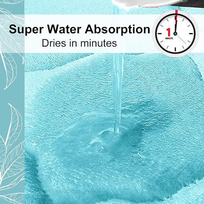 OLANLY Memory Foam Bath Mat Rug 44x24, Ultra Soft and Absorbent Bathroom Rugs, Non-Slip, Comfortable, Machine Washable Bath Carpet for Bathroom Floor, Tub, Shower and Home Decor Accessories, Sky Blue