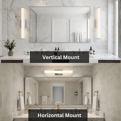 24 Inch Modern LED Vanity Light, Polished Chrome Bathroom Lighting Fixture, 3000K Warm White Light Bar for Mirror (22W, 1760Lumens, CRI>90, ETL Listed)