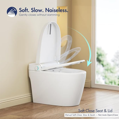 One Piece Smart Toilet, No Bidet, Foot Sensor Flush, Heated Seat | Off Seat Auto Flush, Pre Wet System, Hands Free Operation, Efficient Flush System, Water Saving Design, Night Light