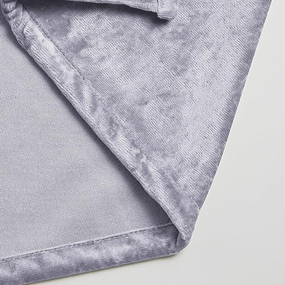 Fredsure Distressed Velvet Shower Curtain Set, 13 Pieces Light Purple Including 1 Piece 72"x72" Shower Curtain and 12 Pieces Silver Hooks