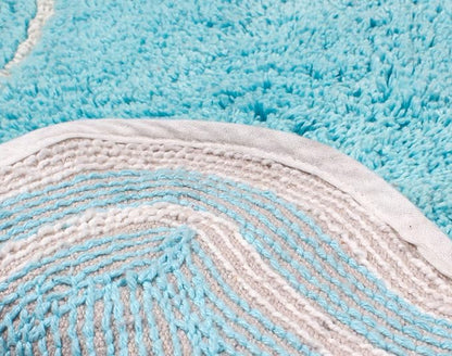 Home Weavers Allure Collection 100% Cotton Tufted Bathroom Rug, Soft and Absorbent Bath Rugs, Non-Slip Bath Carpet, Machine Wash Dry Bath Mats for Bathroom Floor, 17"x24" Bath Rug, Turquoise