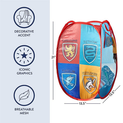 Harry Potter Pop Up Hamper with Durable Carry Handles, 21" H x 13.5" W X 13.5" L
