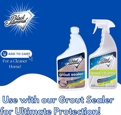 Ultimate Grout Cleaner for Tile & Grout, Acid-Free Stain Remover QT/Brush | Acid-free formula deep cleans grout on tile floors. Safe for marble, travertine, granite and all natural stone.