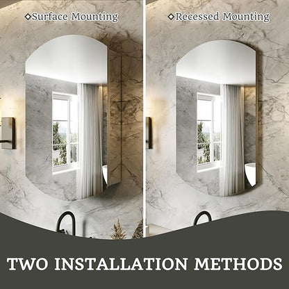 20x31 Bathroom Medicine Cabinet with Mirror,Aluminum Alloy Frame with Mirror Side Panels,Surface or Recessed Medicine Cabinet with Adjustable Shelves,Assembly Required
