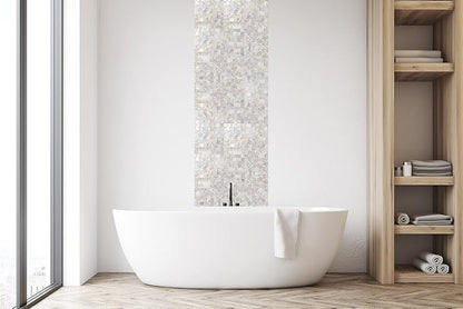 KASARO Peel Stick Mother of Pearl Shell Backsplash Tiles, 10 Sheets Natural | Waterproof self-adhesive mosaic tiles with 10 sq ft coverage for kitchen backsplash, bathroom walls and easy DIY installation