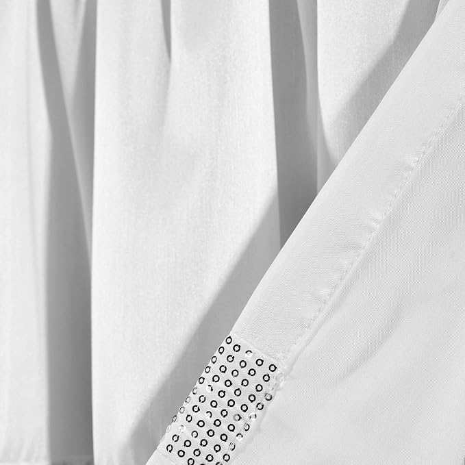 Lush Decor Night Sky Valance Curtain Single, 84"W x 18"L White & Silver - Extra Wide Curtains - Kitchen Curtains Valances For Windows - Bathroom Curtain