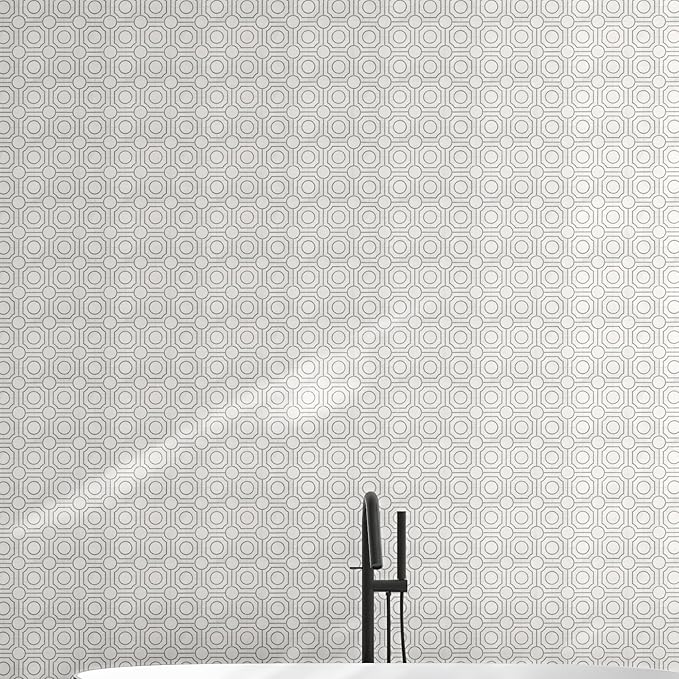 MSI Bianco Dolomite 10 in. x 10 in. Regency Polished Marble Tile for Kitchen Backsplash, Floor Tile, Wall Tile for Bathroom, Shower Wall Tile, Mesh Mounted Mosaic Tile