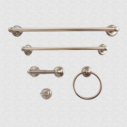 SENTO ROBIKI Nickel Bathroom Accessories Set, Bath Hardware, Includes Robe Hook, Toilet Paper Holder, Towel Ring, 18” & 24” Towel Bar, Duty Metal Bath Hardware Set Wall Mounted (5-Piece, Satin Nickel)