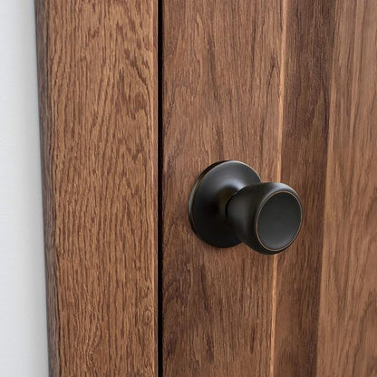 Design House Terrace Interior Door Knobs, Universal Passage Door Handle – Round Closet Door Knobs for Home Improvement - Oil Rubbed Bronze Dummy Door Knob, Design House 728717
