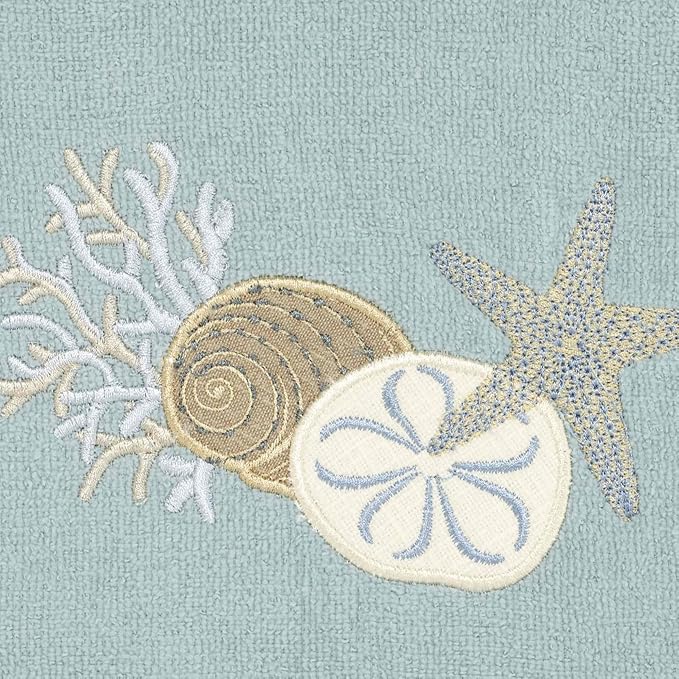 Avanti Linens - Hand Towel, Soft & Absorbent Cotton Towel (By the Sea Collection, Mineral)
