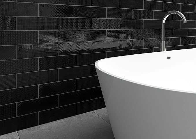 MSI Urbano Ink 4 in. x 12 in. Glossy Ceramic Subway Wall Tile – Bathroom, Kitchen Backsplash, Accent Wall, Shower