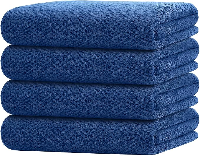 HOMEXCEL 4PK Bath Towel Set, 30x60 in, Absorbent Large Towels for Bathroom | Ultra Soft, Lightweight, Quick Dry Towels for Pool, Beach, Swim, Yoga, SPA, Blue