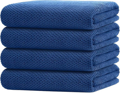 HOMEXCEL 4PK Bath Towel Set, 30x60 in, Absorbent Large Towels for Bathroom | Ultra Soft, Lightweight, Quick Dry Towels for Pool, Beach, Swim, Yoga, SPA, Blue