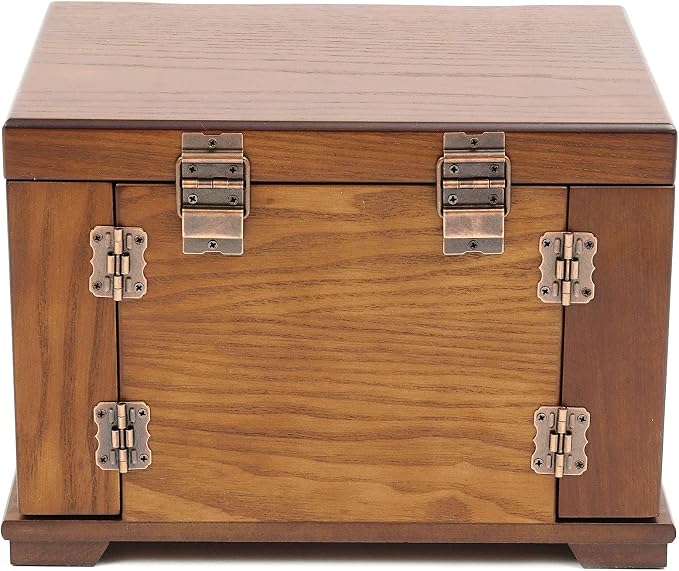Extra Large 4 Layers Wooden Jewelry Box Jewelry Case Cabinet Armoire Ring Necklacel Gift Storage Box Organizer (4 Layers,Brown)