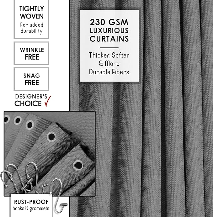 Clara Clark Bathroom Set - Grey Bathroom Accessories Set, 24PC Bathroom Accessory Set, Bathroom Sets with Shower Curtain Set, Adhesive Corner Shower Caddy Hanging & Soap Dispenser