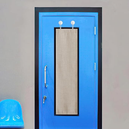 NICETOWN Classroom Door Window Cover, Blackout Shades for Classroom Windows, Room Darkening Design Blocks Views, Small Cover Lockdown Shade with Self Adhesive Hooks,10W x 30L, Angora
