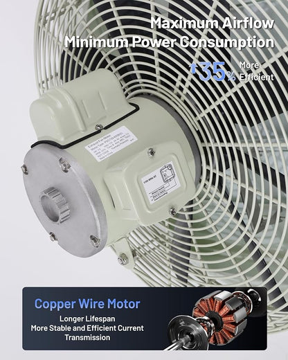 iLiving 20-Inch Corrosion Resistance Shutter Exhaust Fan, Single Speed