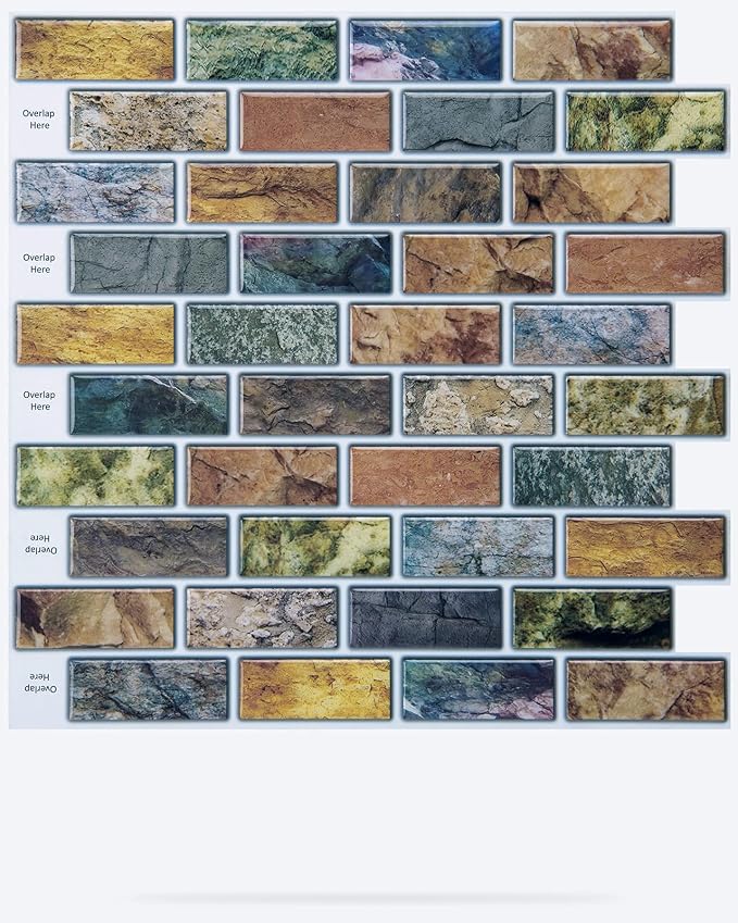 Art3d 10-Pack Marble Peel and Stick Backsplash, 12 x 12 Inch, Vintage Color | Strong Adhesion, Lightweight, Cuttable, Waterproof, Fadeless, Crack Resistant, for Kitchen, Bedroom, Ideal for Recently Moved