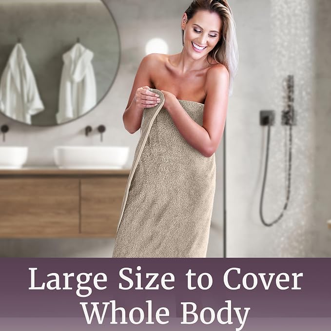 Lavish Home Bathroom Towels Set, Bathroom Essentials, Taupe, Set of 8 | Includes 2 Bath Sheets, 2 Hand Towels, 2 Wash Cloths, 2 Fingertip Sheets, Soft 575 GSM Cotton Set for Shower, Gym, Dorm, Spa