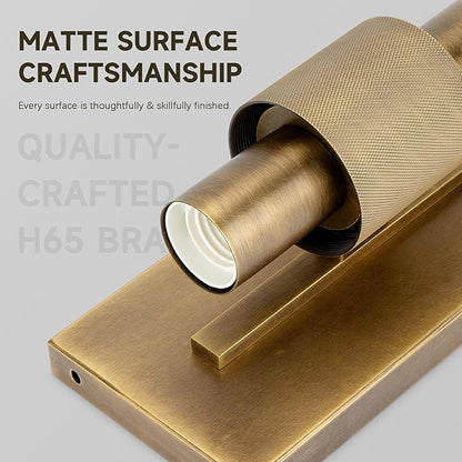 Brass Wall Sconces, Bathroom Wall Sconce, 22.8" Gold Wall Sconces, 2-Light Dimmable Wall Sconce, Sconces Wall Lighting with Glass, Vanity Light Tube Sconce for Bedroom Living Room, Hallway