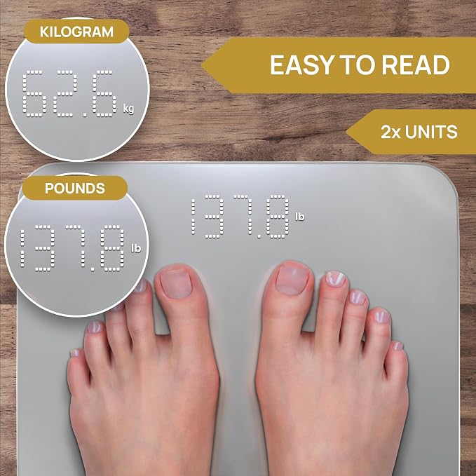 INEVIFIT Premium Bathroom Scale, Highly Accurate Digital Bathroom Body Scale, Measures Weight up to 400 lbs. Includes Batteries
