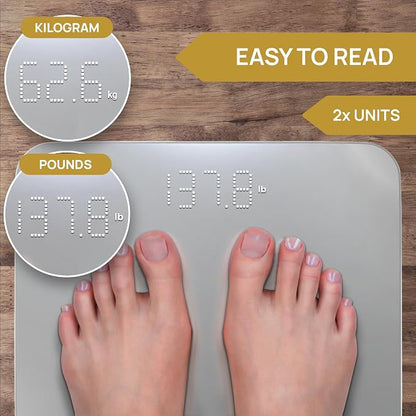 INEVIFIT Premium Bathroom Scale, Highly Accurate Digital Bathroom Body Scale, Measures Weight up to 400 lbs. Includes Batteries