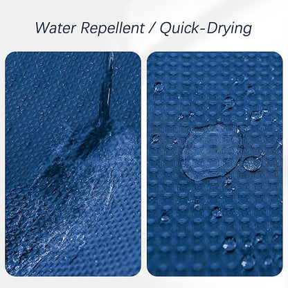 Classic Blue Shower Curtain 256GSM Heavy Duty Waffle Woven Bathroom Shower Curtains, Weighted Fabric Shower Curtains for Hotel Spa Luxury Polyester Bath Curtain with 12 Hooks, 72Wx72H