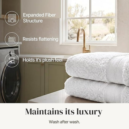 Modern Threads 4-Pack SpunLoft Bath Sheet White 35x66