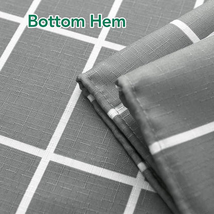 Fabric Farmhouse Shower Curtain-Modern Bathroom Shower Curtains Dark Grey | 70"Wx72"L Faux Linen Grid Minimalist Simple Rustic Neutral Guest Bathroom Decor-Cloth Geometric Plaid Washable Hotel Quality