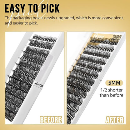 QUEWEL Lash Clusters 320Pcs 30D C Curl Lash Cluster Eyelash Extensions | Cluster Lashes Mix12-18mm Individual Eyelashes Clusters Wispy Lash Clusters Thin Band Soft to Use at Home(30D C Mix12-18)