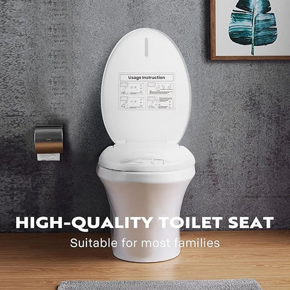 VIVOHOME Smart Heated Bidet Toilet Seat with Self-Cleaning Nozzle for Rear and Front Cleansing, Warm Air Dryer with Adjustable Temperature Settings, Soft Close Lid, Nightlight