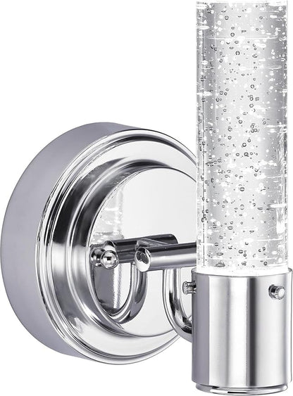 Westinghouse 6307600 Cava One-Light LED Indoor Wall Fixture, Chrome Finish with Bubble Glass, 1 Pack, Silver