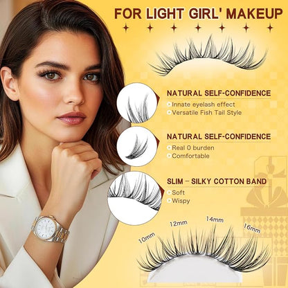 QUEWEL Lash Clusters Wispy Eyelash Clusters 300 Pcs Natural Cluster Eyelash | Extensions C Curl, Mixed Length 10-16mm DIY Individual Lashes Cluster at Home for Countless Stunning Looks (QU45)